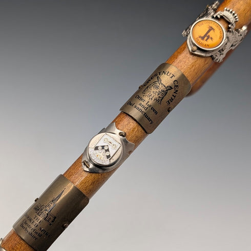 復古英國旅遊手杖 棕褐色桿 78 厘米